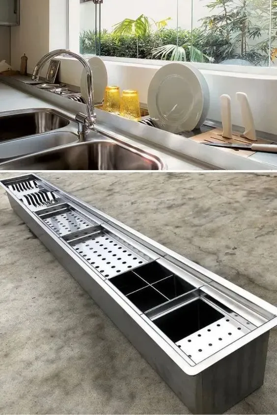 Built-in Stainless Steel Dish Rack